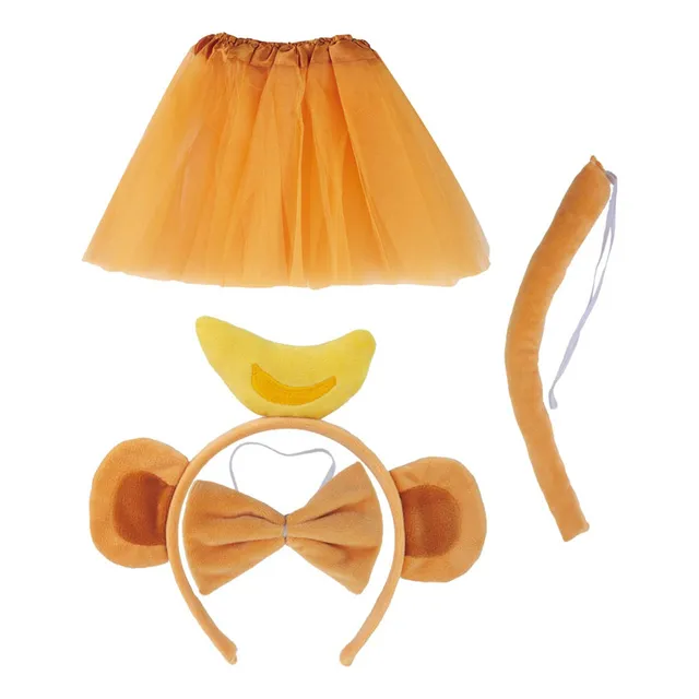 Disfraz De Mono Animal For Niños, Diadema Con Orejas De