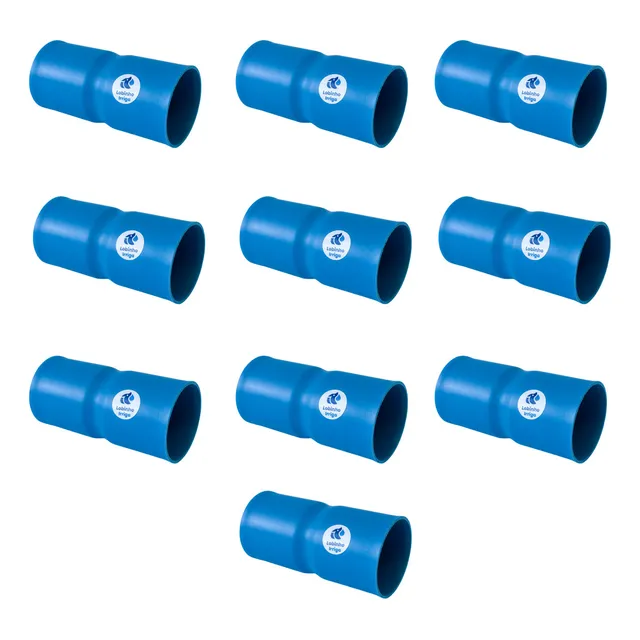 Kit 10un Conexão Luva Soldável 50mm Irrigação Pvc Azul Pn80