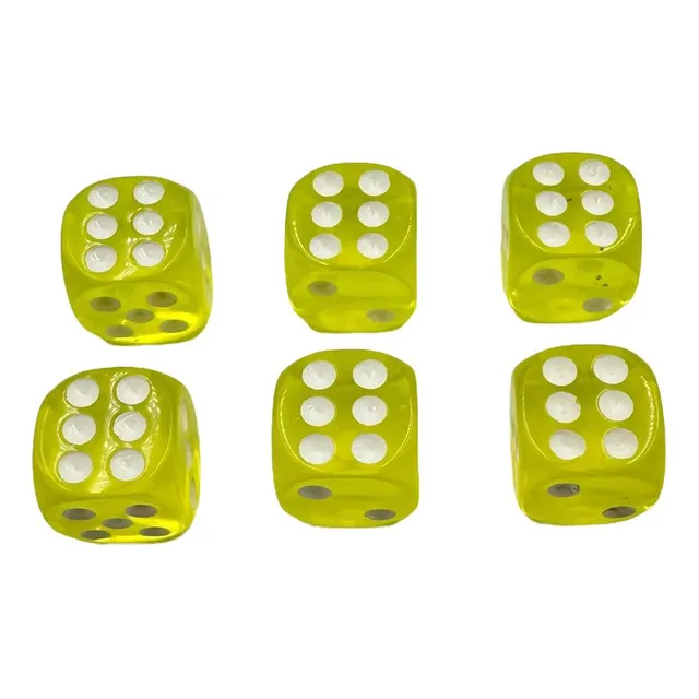 Set De 6 Dados De Colores Vibrantes Y Translucidos - 6 Caras