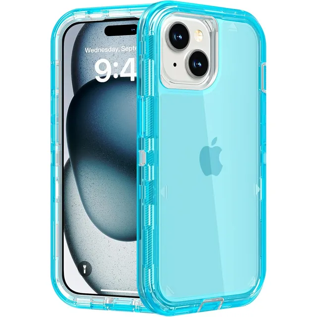 Funda Case De Uso Rudo 360 Para iPhone Transparente Antigolpes Con Marco Frontal 3 En 1