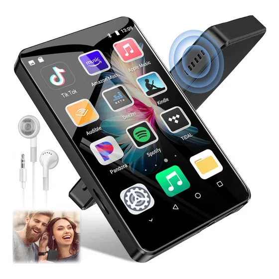 XGODY reproductor música MP3 y MP4 con WiFi y Bluetooth 5.0 32GB HiFi con audífonos portátil pantalla táctil IPS HD de 4.02" con Spotify controles parentales Spotify Kids Audible Amazon Music