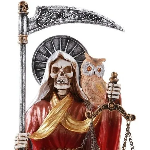 Estatua Religiosa De La Santa Muerte Sentada De 9 Pulgadas P