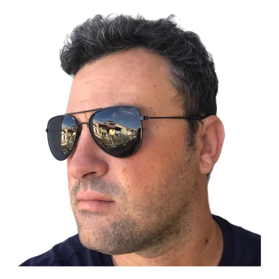 Óculos Sol Feminino Masculino Aviador Preto Clássico Rêtro