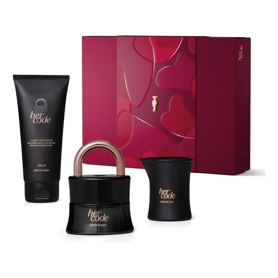 Kit Presente Perfume Mulher Her Code O Boticário Eau De Parfum