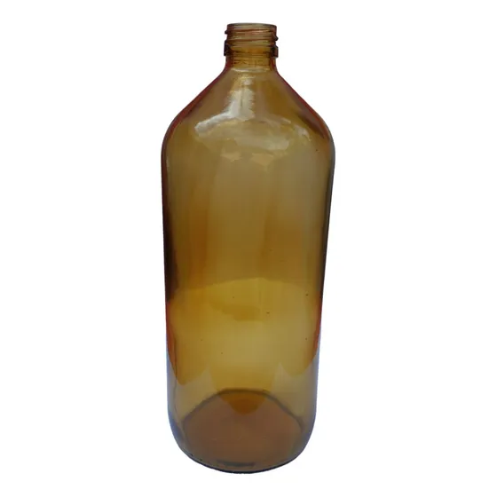Frasco Vidrio Ambar Amarillo Litro 1000 Cc Pack X 6 Un+tapa