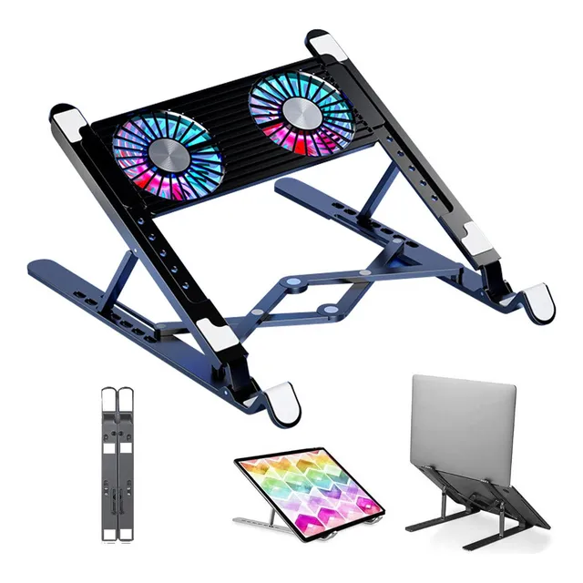 Soporte Para Laptop De Ajustable Portátil Enfriamiento Base Color Negro