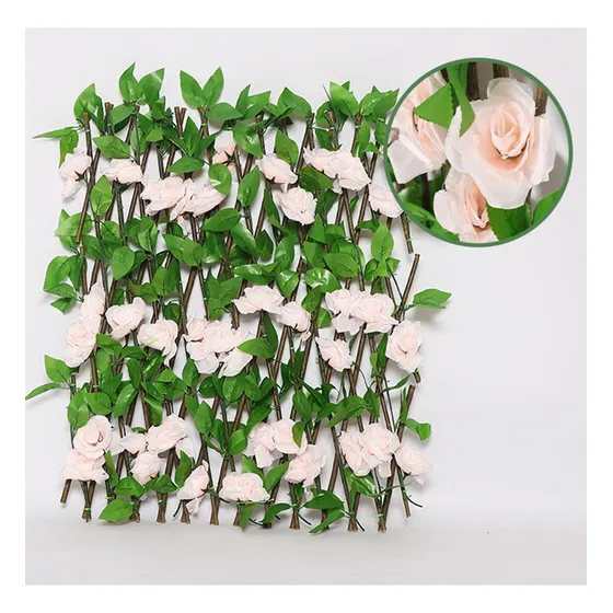 Muro Verde Expandible Follaje Flores Artificial 1.2x2.8m