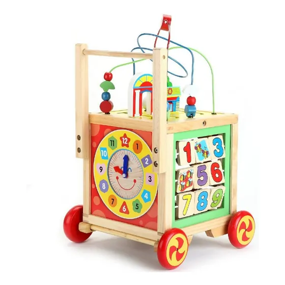 Correpasillo Andador De Madera Didáctico Tonos Pastel