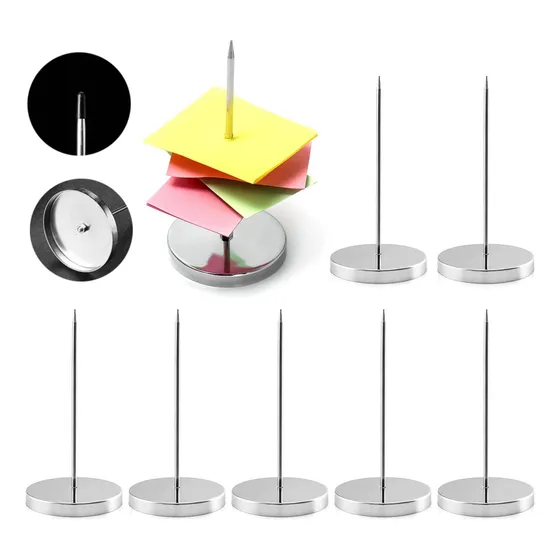 8 Pincho Soporte Metalico Guardanotas De Escritorio