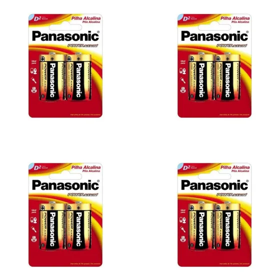 8 Pilhas D2 Grande Panasonic Alkal Rádio Lanterna Brinquedos