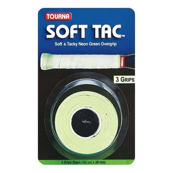 Cubregrip Overgrip Tourna Soft Tac Para Raquetas Paletas Color Verde Fluo