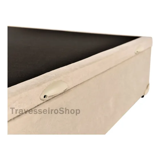 Cama Box Baú Viúva + Colchão Castor Premium Tecnopedic 128 Cor Suede Bege