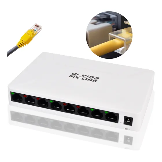 Switch Rj45 Lan Gigabit 8 Portas Hub 10/100/1000mbps Bivolt