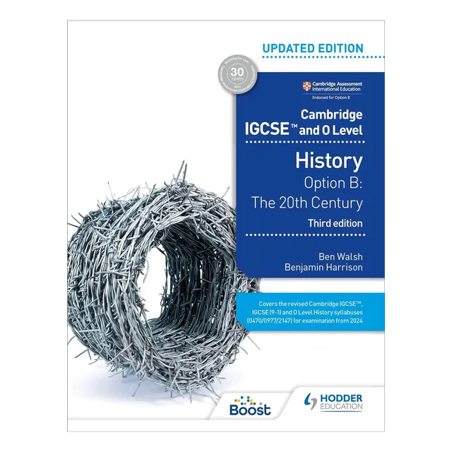 Cambridge Igcse And O Level History - Option B *3rd Edition*, De Walsh, Ben & Harrison,benjamin. Editorial Hodder Education, Tapa Blanda En Inglés, 2022