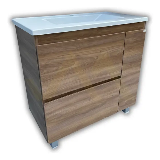 Mueble De Baño Vanitory Con Mesada 80  Cm Color Sctoch