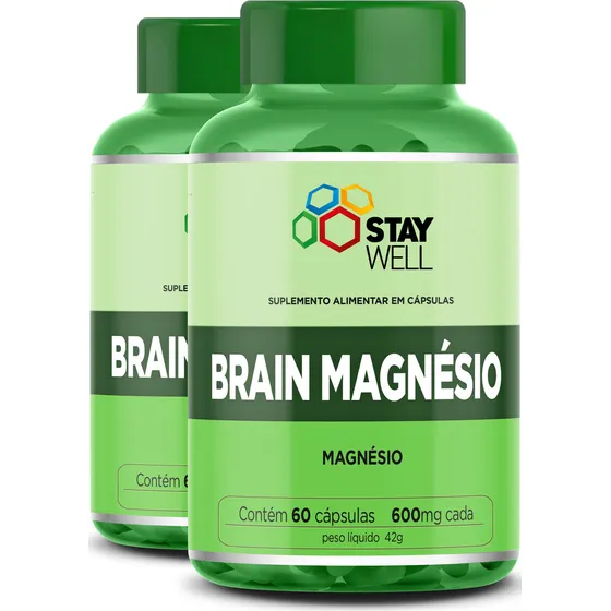 2 Unidades Do Magnésio Treonato 500mg - Fórmula Exclusiva 100% Pura - 60 Cápsulas