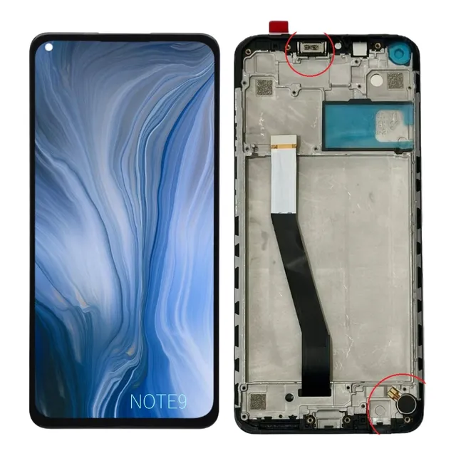 Tela Frontal Display Para Redmi Note 9 Com Aro