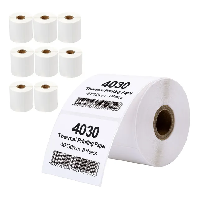 8 Rollos De Papel Térmico Para Etiquetas 40x30mm Para P50