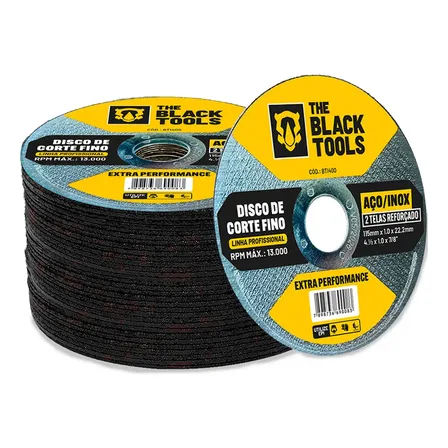 Disco Corte Fino Inox 4.1/2 X 1,0mm Para Esmerilhadeira 50 Peças The Black Tools Amarelo
