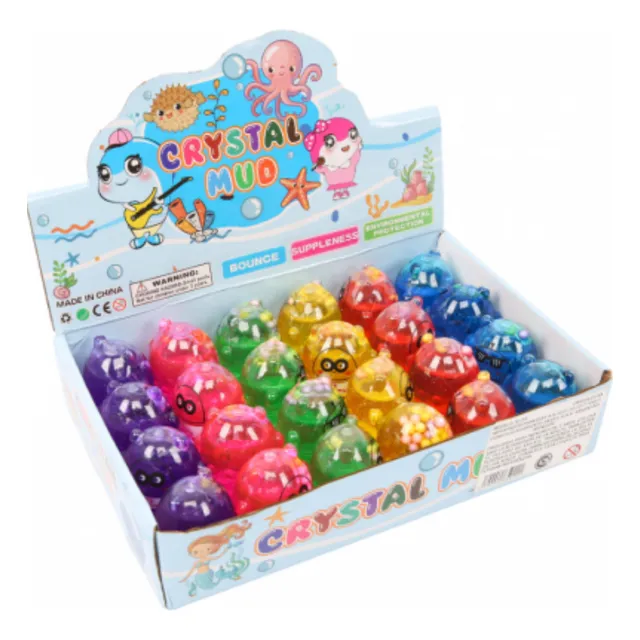 Souvenirs Caja X 24 Unidades De Slime Brillante Con Carita