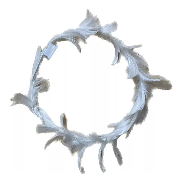 Corona De Plumas Luces Led Cotillón