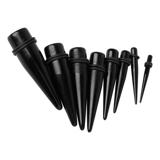 8 X Acrílico Negro Expansor De Cono Oído Estiramiento Ench 8 X Acrílico Negro Expansor De Cono Oído Estiramiento Ench