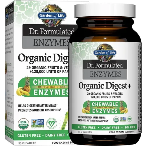 Organic Digest Enzimas Digestivas Probioticos Eg E29 Sabor Tropical Fruit 90 Capsulas