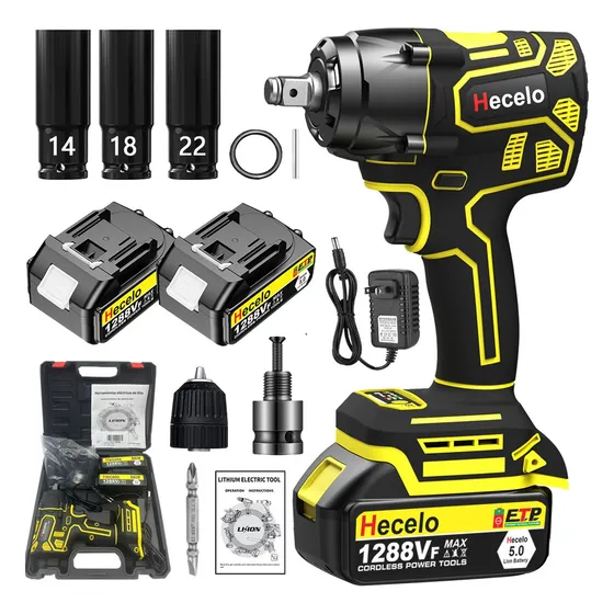 Pistola Impacto Llave Inalámbrica Batería De 2 Pilas 1/2 Hecelo DW5C2BPA
