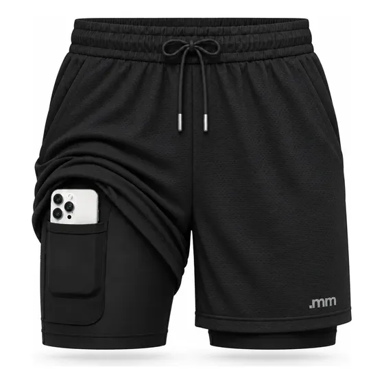 Bermuda masculina 2 em 1 dry fit
