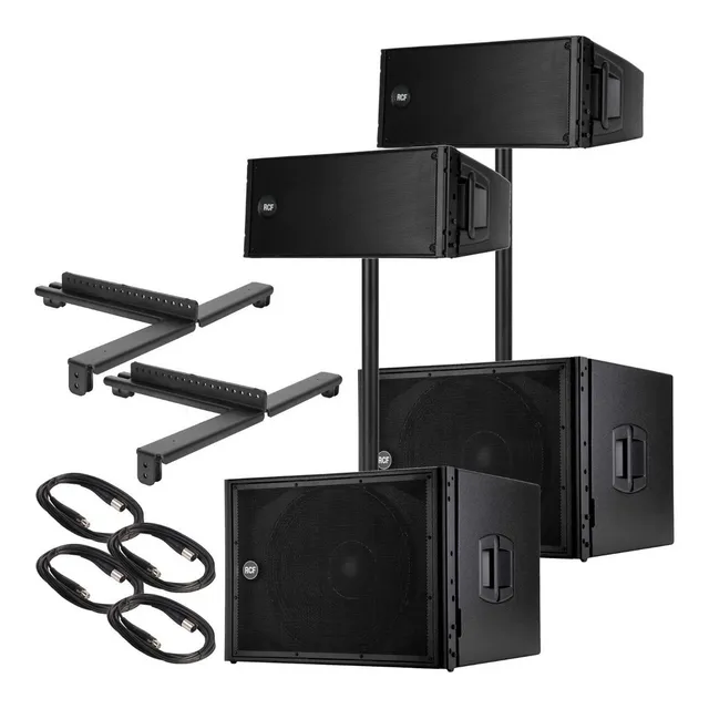 Sistema Lineal Rcf Hdl20-a 2 Bafles Activos 2 Subs Color Negro