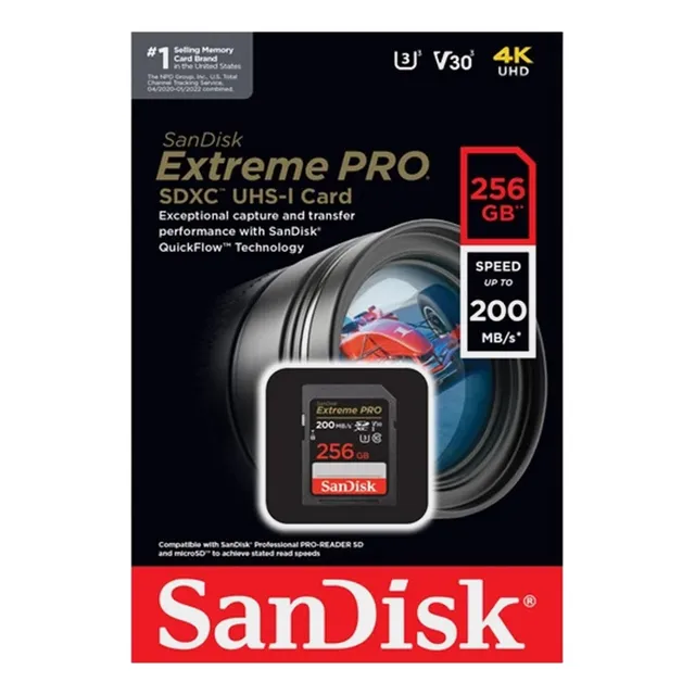 Memoria Sandisk Extreme Pro Sd Xc 256gb V30 200mb/s