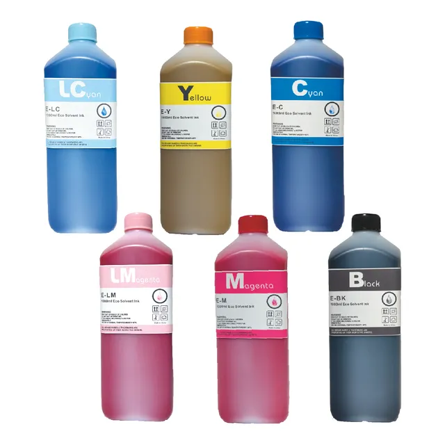 Kit 6 Litros De Tinta Eco Solvente Para Ep