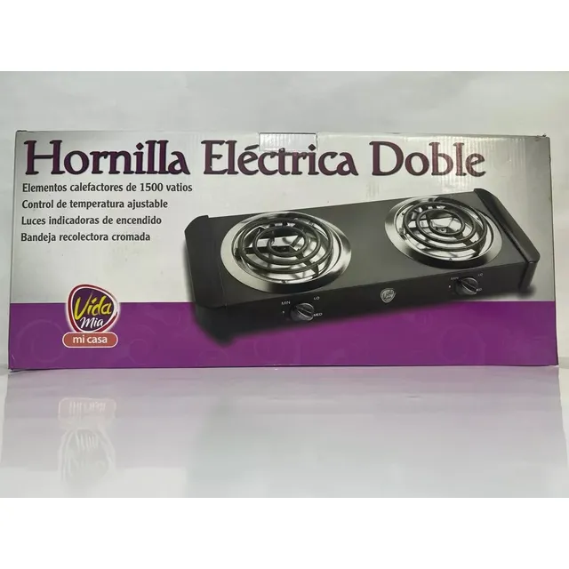 Cocina Eléctrica De 2 Hornillas De 1500 Watts Vida Mia