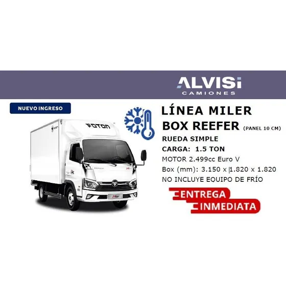 Foton Miler Rueda Sencilla Box Furgón Térmico + Iva