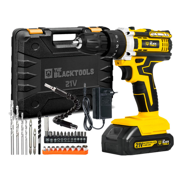 Parafusadeira E Furadeira Impacto The Black Tools Tb-21pw 21v 3/8 Cor Amarelo Frequência 5... Parafusadeira E Furadeira Impacto The Black Tools Tb-21pw 21v 3/8 Cor Amarelo Frequência 5...