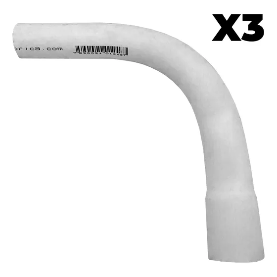 Curvas Pvc De 1 Pulgada Color Blanco Pack 3 Unidades