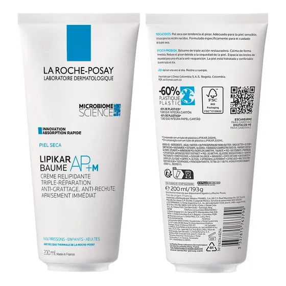 Bálsamo para cuerpo La Roche-Posay Lipikar Baume AP+M Eco Tube en tubo de 200mL/200g neutra