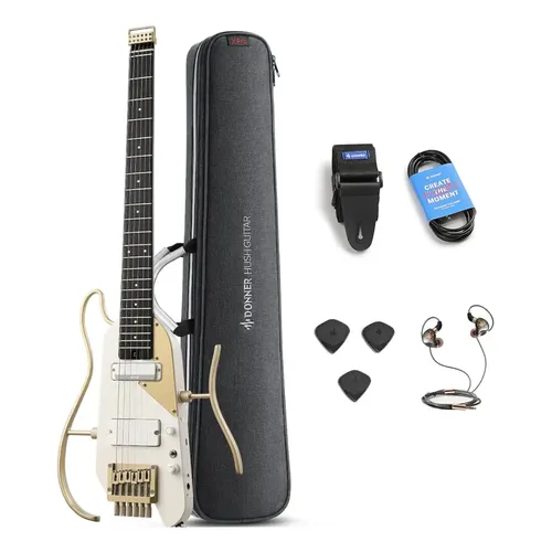 Guitarra Portátil Donner Hush-x Pro Com Efeitos Branca | MercadoLivre