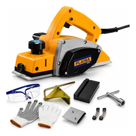 Plaina Elétrica Profissional Ideal Para Madeira 550w 82mm Portátil Cor Laranja Pró Euro 220v