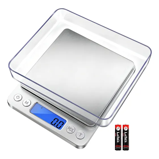 Báscula Digital De Cocina De Fuzion 105.82 oz/0.1 G, Bás. Color Plateado