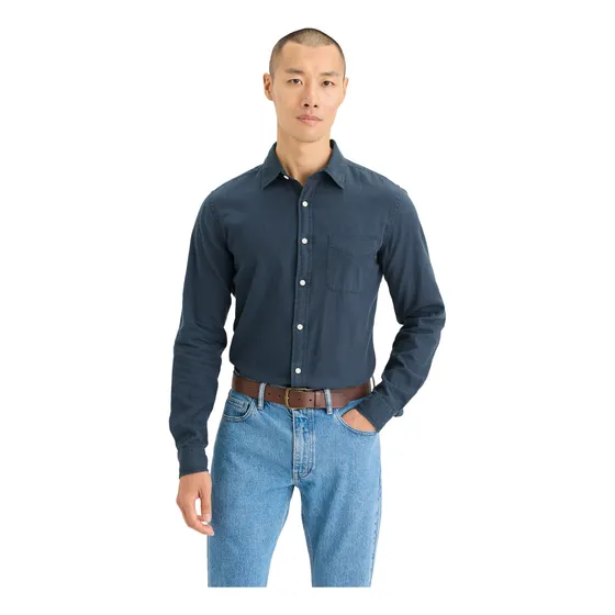 Camisa Hombre Original Ls Slim Fit Azul Dockers
