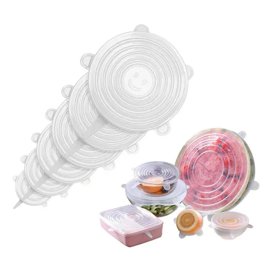 Tapa Silicona Taper Eco Tapas Set 6 Uni Bowl Tupper Atrix® Color Transparente