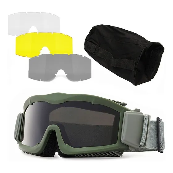Lentes Tácticas Goggle Militares Policia Careta Lentes Color Verde