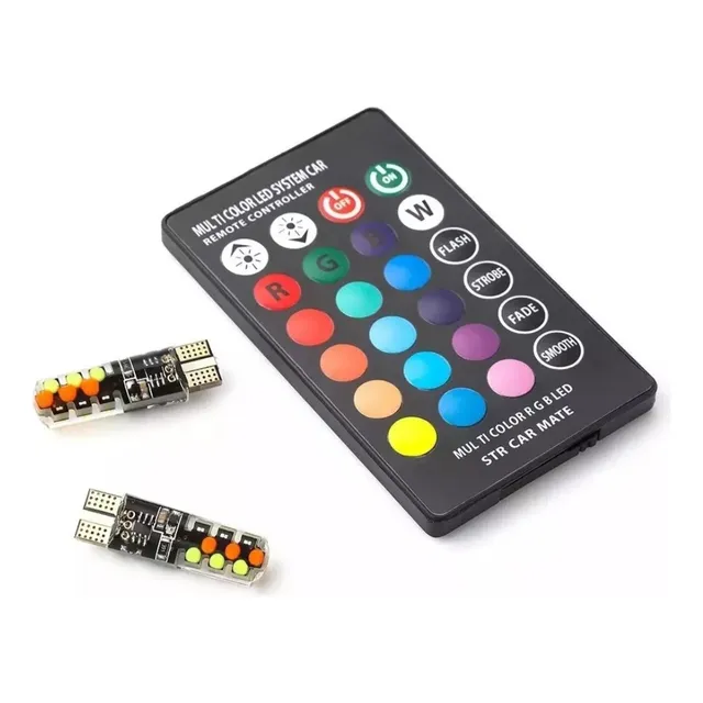 Bombillo Muelitas T10 Led Rgb Control Remoto 
