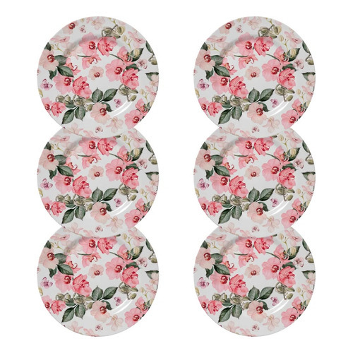 Conjunto De Pratos Sobremesa Encanto - 6 Unidades - Alleanza Conjunto De Pratos Sobremesa Encanto - 6 Unidades - Alleanza