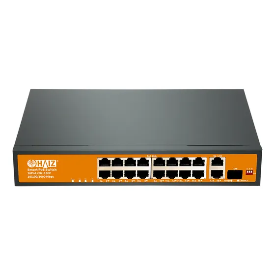 Switch 16 Portas Poe + 2 Portas Uplink + 1 Sfp Suite de Rede Haiz