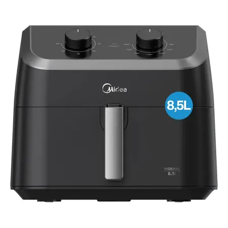 Fritadeira Air Fryer 8,5l Widemax Com Cesto Antiaderente Blackstone, 1900w Midea Preto 127v