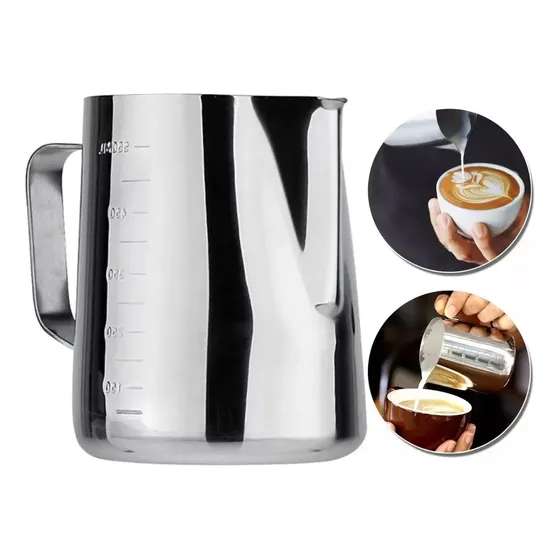 Jarras Barista Inox 600ml Café Profissional Leiteira Pitcher
