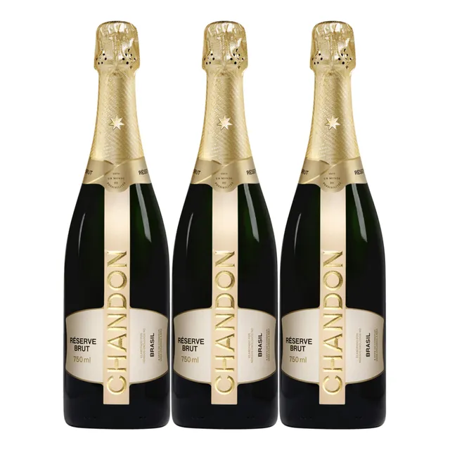 Kit Espumante Chandon Reserve Brut 3 Gfs 750ml
