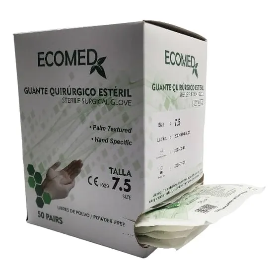 Guantes Quirurgicos Esteriles Latex Sin Polvo 7.5 Caja X 50